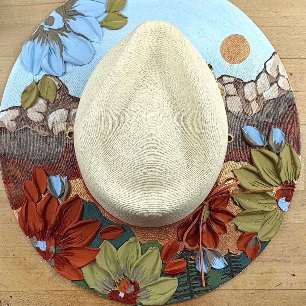 handpainted turquoise cowgirl hat