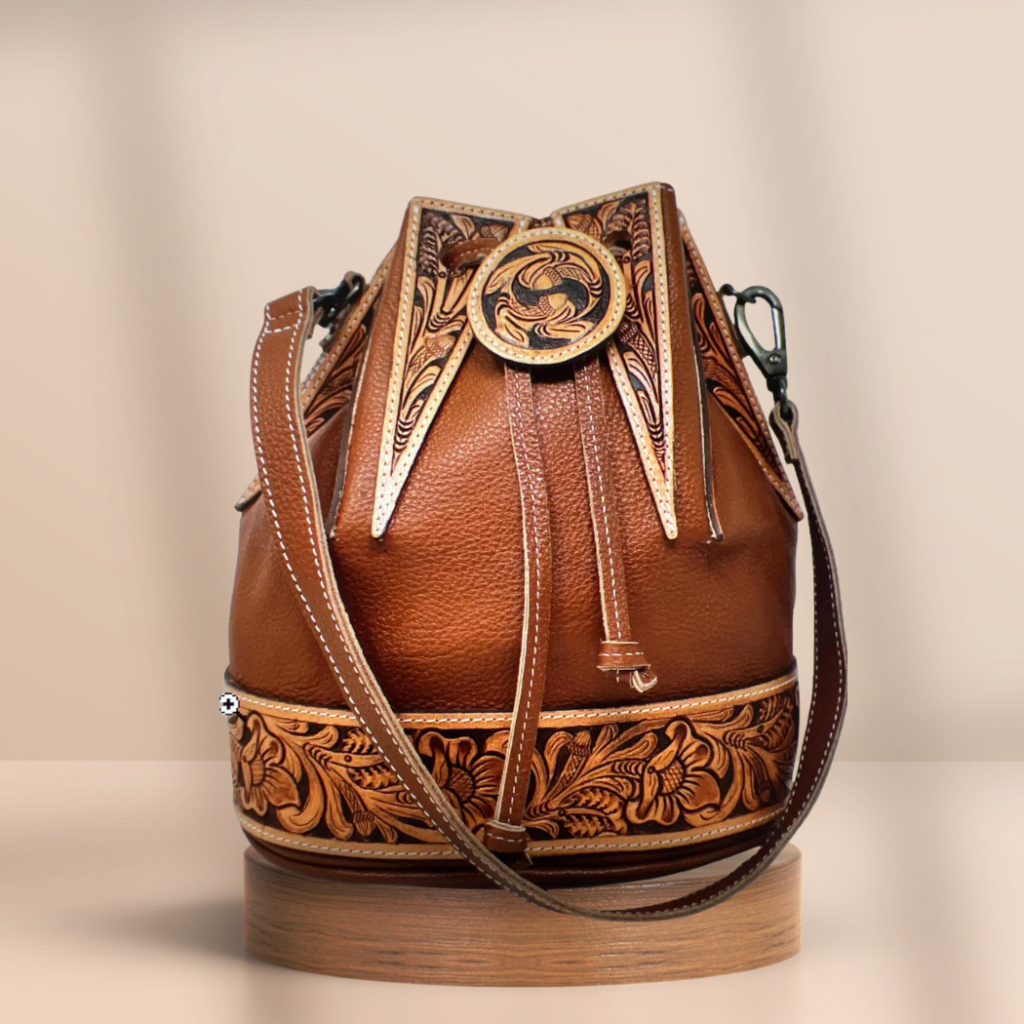 100% Genuine Leather Drawstring Batua Bag