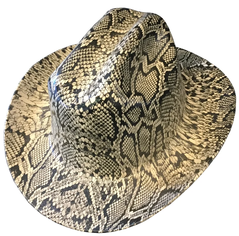 Custom Hydro Dipped Western Outlaw Hard Hat – Tan Snakeskin