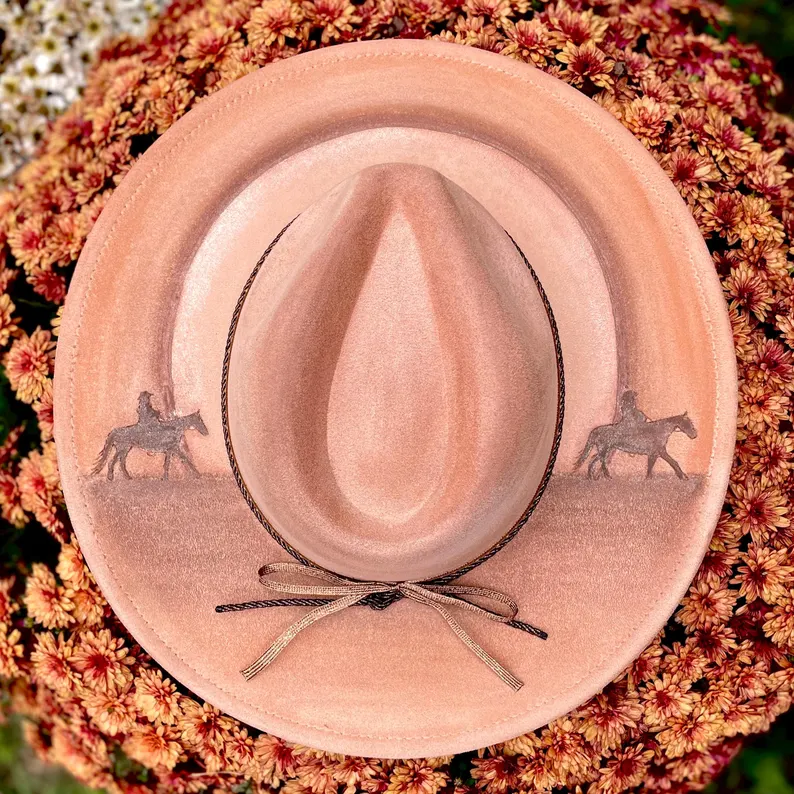 Tan Wide Flat Brim Hat