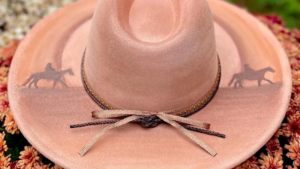 tan wide flat brim hat