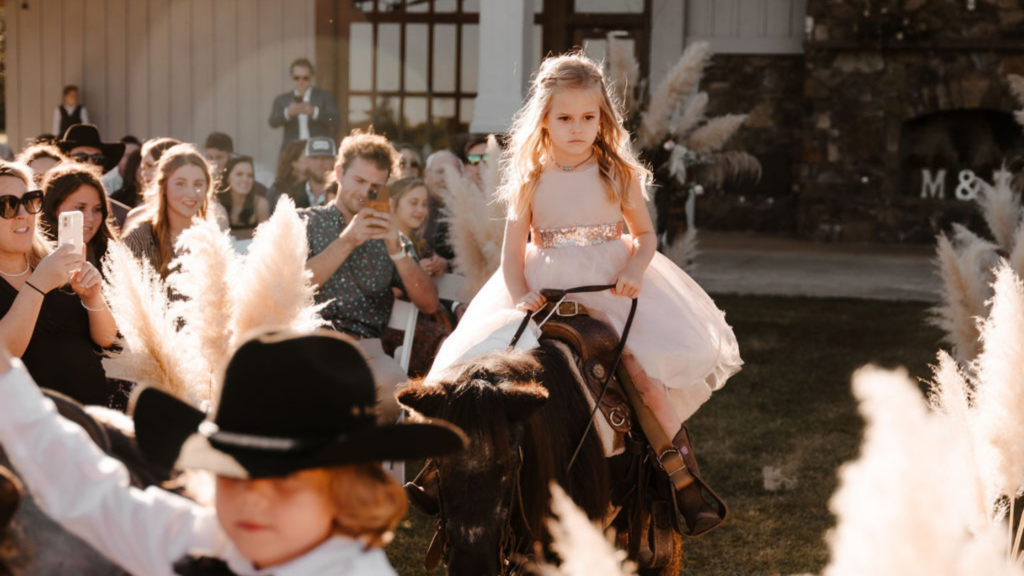 Flower Girl on Horseback