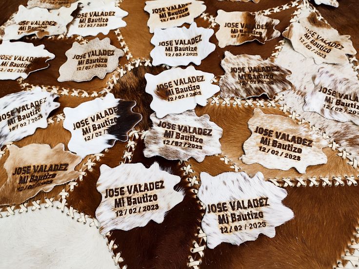 Personalized Real Cowhide Wedding Favors